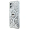 Image de Étui Karl Lagerfeld pour iPhone 16 Plus 6.7 étui rigide transparent Liquid Glitter Karl Head Magsafe - Neuf