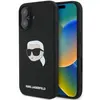 Image de Coque Rigide En Silicone Noire Avec Imprimé Tête De Karl Lagerfeld Pour Iphone 16 6.1 (klhmp16sskhpplk), Compatible Magsafe.