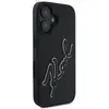 Image de Étui Karl Lagerfeld pour iPhone 16 6.1 noir étui rigide 3D Rubber Signature - Neuf