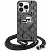 Image de Étui Karl Lagerfeld pour iPhone 16 Pro Max 6.9 noir étui rigide IML Crossbody Monogram Karl & Choupette Head MagSafe - Neuf