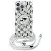 Image de Étui Karl Lagerfeld pour iPhone 16 Pro 6.3 transparent étui rigide IML Crossbody Monogram Karl & Choupette Head MagSafe - Neuf