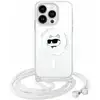 Image de Étui Karl Lagerfeld pour iPhone 16 Pro Max 6.9 étui rigide transparent IML Choupette Head & Cord Magsafe - Neuf
