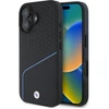 Image de Coque Rigide Bmw Bmhmp16s23rdclk Pour Iphone 16 6.1 Noir/noir, En Cuir Texturé Et Ligné, Compatible Magsafe.