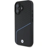 Image de Étui BMW pour iPhone 16 6.1 noir étui rigide Sign Leather Textured And Line MagSafe - Neuf