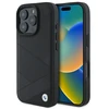 Image de Coque Rigide Bmw Bmhcp16x23rcgpk Pour Iphone 16 Pro Max 6,9 Pouces, Noire, Motif Lignes Croisées, En Cuir À Motif Sign Crossing Lines.