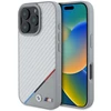 Image de Coque Rigide Grise/grise Bmw M Edition À Rayures Carbone Et Dragonne Pour Iphone 16 Pro Max 6,9" (bmhcp16x23psccg).