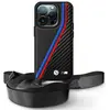 Image de Étui BMW pour iPhone 16 Pro Max 6.9 noir étui rigide M Edition Carbon Tricolor Lines & Strap - Neuf