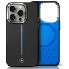 Image de Étui Mercedes pour iPhone 16 6.1 noir étui rigide Silicone Blue Stripe MagSafe - Neuf
