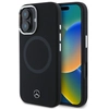 Image de Coque Rigide Mercedes Mehmp16s23suttk Pour Iphone 16 6.1 Noir/noir, En Silicone Avec Logo Ton Sur Ton Et Compatible Magsafe.