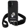 Image de Étui Karl Lagerfeld pour iPhone 16 6.1 noir étui rigide Saffiano Karl&Choupette Metal Pin CBDY Strap - Neuf
