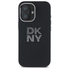 Image de Coque Rigide Noire Dkny Dkhcp16ssmcbsk Pour Iphone 16 (6,1 Pouces) Avec Logo En Silicone Liquide Et Métal.