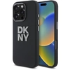 Image de Coque Rigide Noire Dkny Dkhcp16xsmcbsk Pour Iphone 16 Pro Max 6,9 Pouces, En Silicone Liquide Avec Logo Métallique.