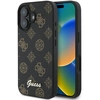 Image de Coque Rigide Guess Guhmp16mpgpysk Pour Iphone 16 Plus 6,7 Pouces, Noire, En Polyuréthane, Motif Pivoine, Compatible Magsafe.