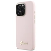 Image de Étui Guess pour iPhone 16 Pro 6.3 rose étui rigide Silicone Script Metal Logo & Frame - Neuf