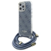 Image de Coque Rigide Bleue Guess Guhcp16xhc4seb Pour Iphone 16 Pro Max 6,9 Pouces Avec Bandoulière Et Cordon, Impression 4g