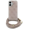 Image de Coque Rigide Rose Guess Guhcp16shc4sep Pour Iphone 16 6,1" Avec Bandoulière Et Cordon, Impression 4g