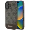 Image de Guess Coque arrière Bottom Stripe 4G pour Apple iPhone 16 - Marron - Neuf