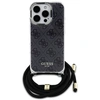 Image de Étui Guess pour iPhone 16 Pro 6.3 noir étui rigide Crossbody Cord 4G Print - Neuf
