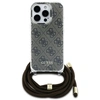 Image de Étui Guess pour iPhone 16 Pro 6.3 marron étui rigide Crossbody Cord 4G Print - Neuf