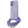 Image de Coque Rigide Guess Guhmp16shctsgnsu Pour Iphone 16 6.1 Violet/violet, Bandoulière, Cordon, Inscription, Magsafe
