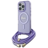 Image de Coque Rigide Guess Guhmp16lhctsgnsu Pour Iphone 16 Pro 6,3 Pouces, Violette, Avec Bandoulière Et Cordon, Compatible Magsafe.
