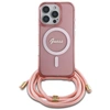 Image de Étui Guess pour iPhone 16 Pro Max 6.9 rose étui rigide Crossbody Cord Script MagSafe - Neuf