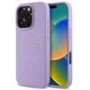 Image de Coque Rigide Violette Saffiano Magsafe Guess Guhmp16lpsahmcu Pour Iphone 16 Pro 6,3 Pouces