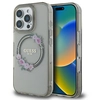 Image de Coque Rigide Guess Guhmp16xhfwfck Pour Iphone 16 Pro Max 6,9 Pouces, Noire, Avec Motif Floral Et Compatible Magsafe.