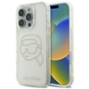 Image de Coque Rigide Transparente Karl Lagerfeld Klhcp16xhkhdcelt Pour Iphone 16 Pro Max 6.9, Ornée De Strass Iml Et De La Tête De Karl Lagerfeld.