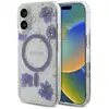 Image de Étui Guess Resin Flowers Glitter MagSafe pour iPhone 16 violet - Neuf