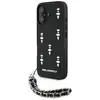 Image de Étui Karl Lagerfeld Saffiano Crystals w/Chain pour iPhone 16 noir - Neuf