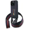 Image de Étui Red Bull en silicone avec lanière et logo MagSafe pour iPhone 16 Pro, bleu marine - Neuf