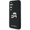 Image de Étui Karl Lagerfeld pour Samsung S24 FE S721 NOIR étui rigide Monogram Karl&Chaoupette Head Pin - Neuf