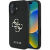Image de Coque Guess Grained Pour Iphone 16 Avec Grand Logo 4g Et Petit Logo Classique, Noire