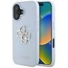 Image de Coque Guess Grained Avec Grand Logo 4g Et Petit Logo Classique Pour Iphone 16, Bleue