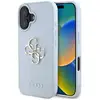 Image de Étui Guess Grained Big 4G Logo Small Classic Logo pour iPhone 16 bleu - Neuf