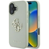 Image de Coque Guess Grained Pour Iphone 16, Logo 4g Grand Format Et Logo Classique Petit Format, Verte
