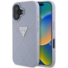 Image de Coque Guess Pour Iphone 16 Avec Logo Triangulaire En Métal Et Motif 4g Estampé À Chaud, Violette