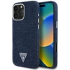 Image de Étui Guess Denim À Logo Triangulaire Magsafe Pour Iphone 16 Pro Bleu