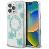 Image de Étui Guess Resin Flowers Glitter MagSafe pour iPhone 16 Pro Max turquoise - Neuf