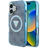 Image de Coque Guess Iml Metal Glitter 4g Magsafe Pour Iphone 16 Bleue