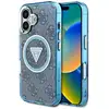 Image de Étui Guess IML Metal Glitter 4G Circle Triangle MagSafe pour iPhone 16 bleu - Neuf