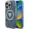 Image de Coque Guess Iml Metal Glitter 4g Magsafe Pour Iphone 16 Pro Bleue