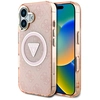 Image de Coque Guess Iml Métal Paillettes 4g Magsafe Cercle Triangle Rose Pour Iphone 16