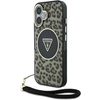 Image de Étui Guess Hc Iml Leopard Triangle Cordon Pour Iphone 16 Magsafe Marron