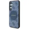 Image de Étui Guess 4G Round Patch Classic Logo MagSafe pour Samsung Galaxy S25+ bleu - Neuf