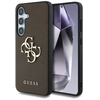 Image de Coque Guess Grained Marron Pour Samsung Galaxy S25+ Avec Grand Logo 4g Et Petit Logo Classique