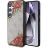 Image de Étui Guess Leather 4g À Imprimé Floral, Logo Classique En Métal Et Magsafe Pour Samsung Galaxy S25, Rose