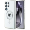 Image de Coque Magsafe Blanche Avec Logo Karl Lagerfeld À Tête De Choupette Et Bouton Pour Samsung Galaxy S25 Ultra