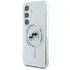 Image de Étui Karl Lagerfeld Button Karl & Choupette Heads Printed Logo MagSafe pour Samsung Galaxy S25 blanc - Neuf